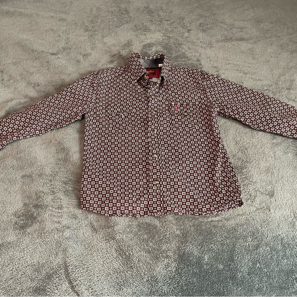 Boys Red Patterned Shirt